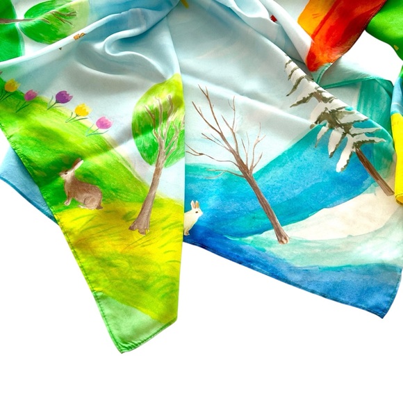 Sarah’s Silks 100% Silk Set of 7 Playsilk Scarves For Kids and Toddlers - Picture 3 of 13